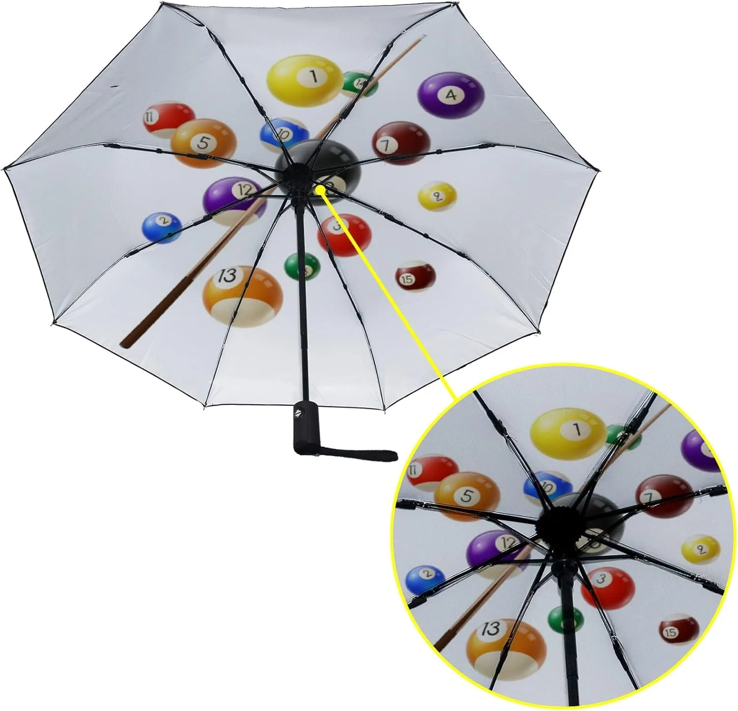 Umbrella Rain Windproof Comic Book Question Marks Automatic Folding Compact Beach Anti-UV Protection Umbrellas Travel Golf Parasol Open Close Men Women Girls Adults