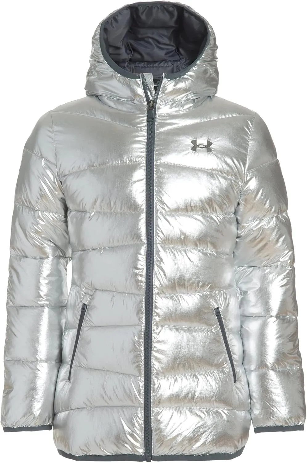 Under Armour Girls' Quilted Puffer Jacket, Front Pockets & Hooded Back, Mid-Weight & Water Repellent