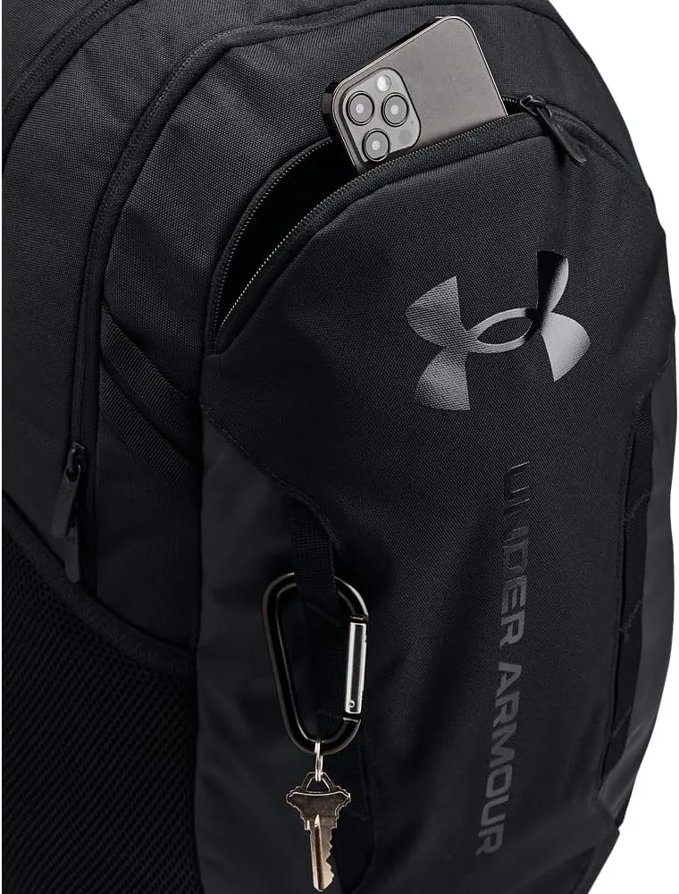 Under Armour Unisex-Adult Hustle 6.0 Backpack, (003) Black/Black/Black, One Size Fits Most