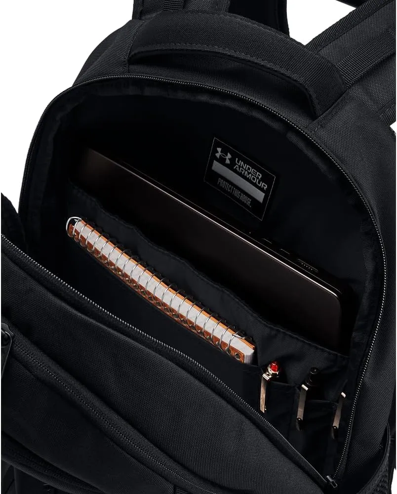 Under Armour Unisex-Adult Hustle 6.0 Backpack, (003) Black/Black/Black, One Size Fits Most