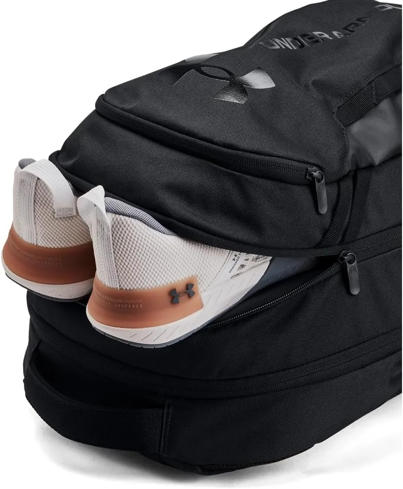 Under Armour Unisex-Adult Hustle 6.0 Backpack, (003) Black/Black/Black, One Size Fits Most