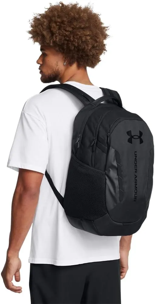 Under Armour Unisex-Adult Hustle 6.0 Backpack, (003) Black/Black/Black, One Size Fits Most