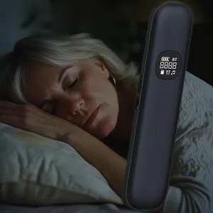 Under Pillow Speaker Bluetooth for Sleeping Aid - Bone Conduction Pillow Speaker with 11 Built-in White Noise, 400mAh Portable Silent Sleep Bar, Auto Timer, TF Card Compatibility (Black)