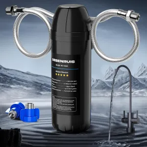 Under Sink Water Filter System, Reduces 99.99% Lead, Chlorine, Bad Taste & Odor, Under Counter Water Filter Direct Connect to Kitchen Faucet, 10000 Gallons, by DESENRUIS
