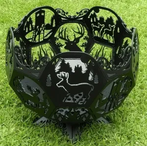 Unique Custom Design Portable Outdoor Fire Pit | Heavy Duty High Heat Black Steel Fire Pit Bowl | Made in Canada – Model # WBFP661