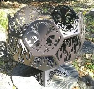 Unique Custom Design Portable Outdoor Fire Pit | Heavy Duty High Heat Black Steel Fire Pit Bowl | Made in Canada – Model # WBFP663