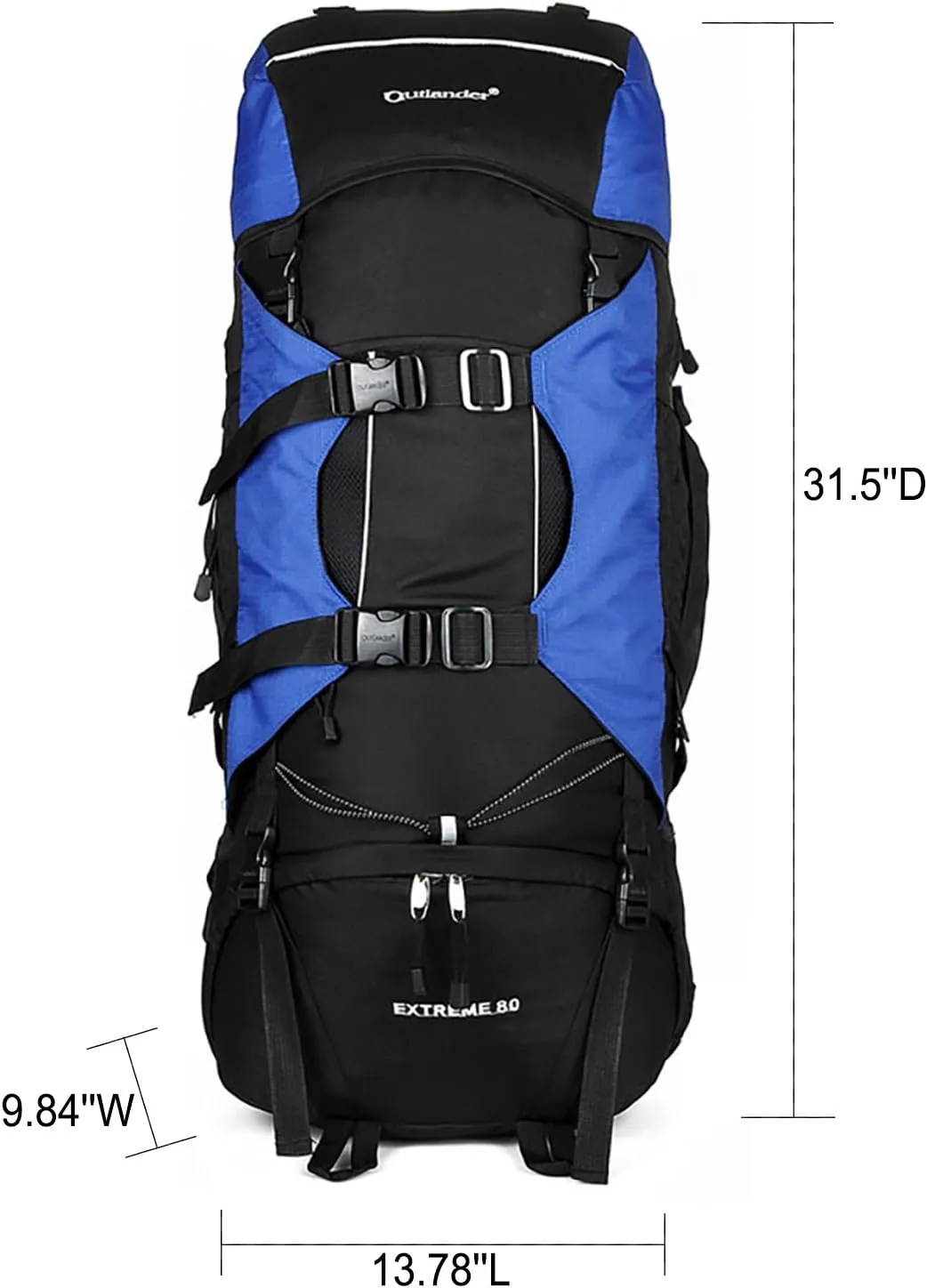 UNISTRENGH 80 Liter Hiking Backpack Daypack for Outdoor Camping Traveling, Blue
