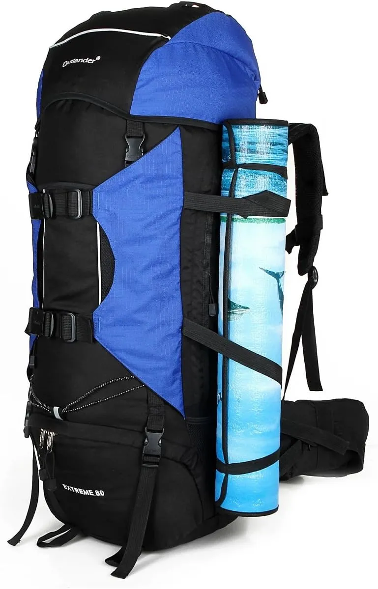 UNISTRENGH 80 Liter Hiking Backpack Daypack for Outdoor Camping Traveling, Blue