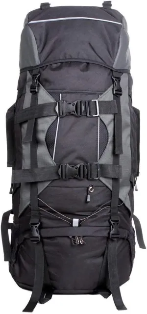 UNISTRENGH 80L Internal Frame Backpack Hiking Camping Backpacking Water Resistant Pack Trekking Bag with RainCover (Gray)