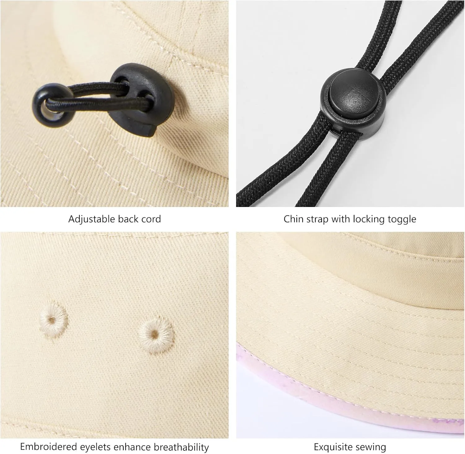 UPF 50  Foldable Sun Hat Patterned Under Brim Bucket Hats for Summer Hiking Fishing Beach Safari Men Women