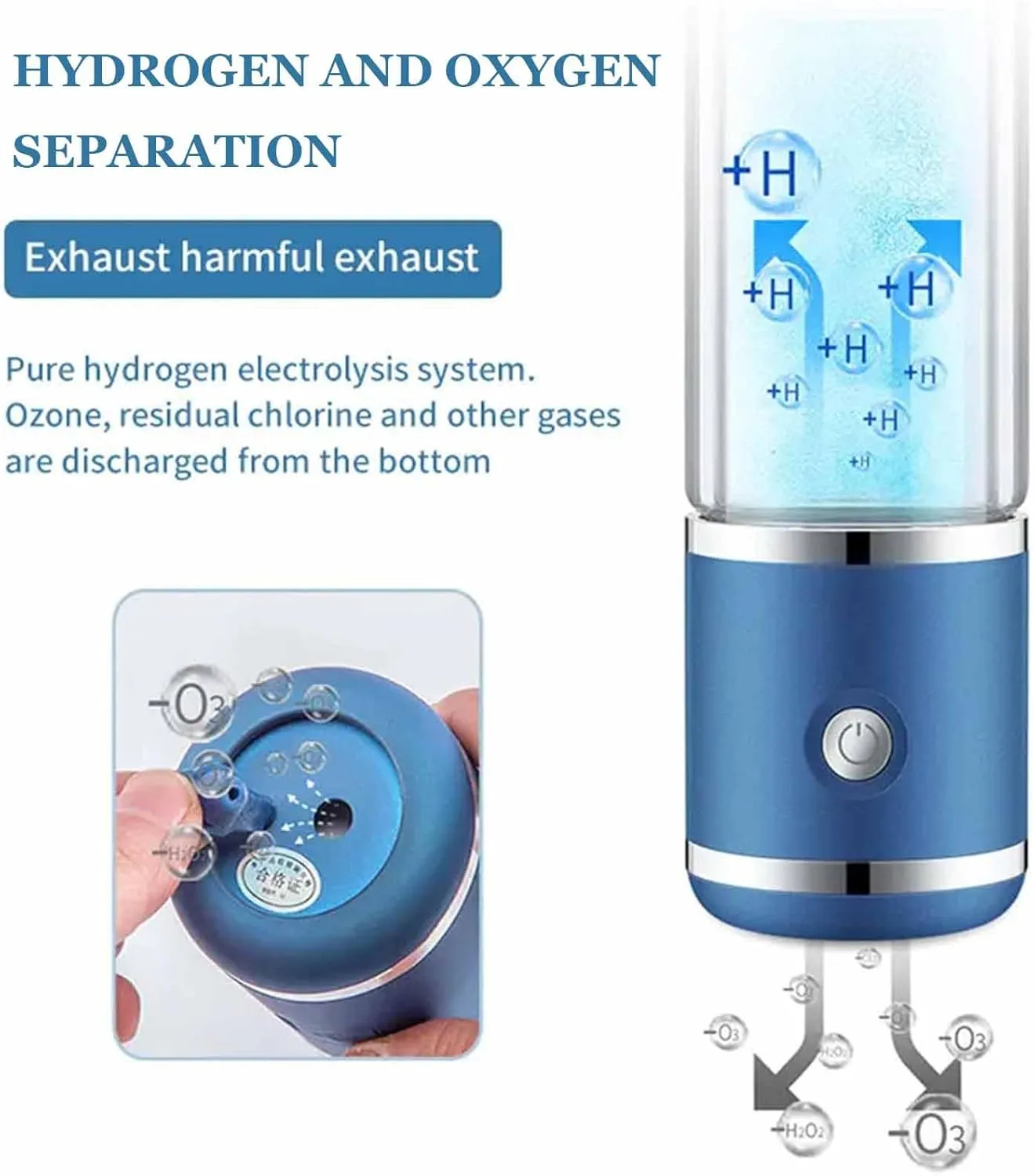 Upgraded 2-in-1 Hydrogen Water Bottle Generator, 2000PPB Pure Hydrogen Concentration, Purification Vent, Reduction Imported Hydrogen Ionized Water Cup