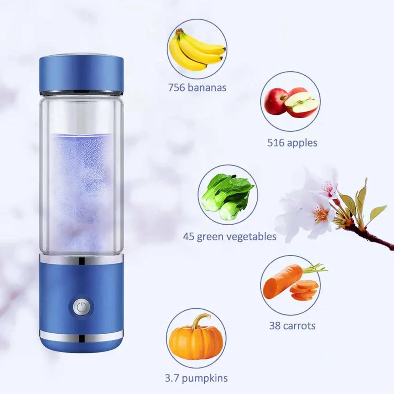 Upgraded 2-in-1 Hydrogen Water Bottle Generator, 2000PPB Pure Hydrogen Concentration, Purification Vent, Reduction Imported Hydrogen Ionized Water Cup