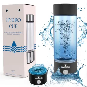 Upgraded Hydrogen Water Bottle 2025, Hydrogen Water Bottle Generator with SPE PEM Technology Water Ionizer, Three Minute Rapid Electrolysis (Black)