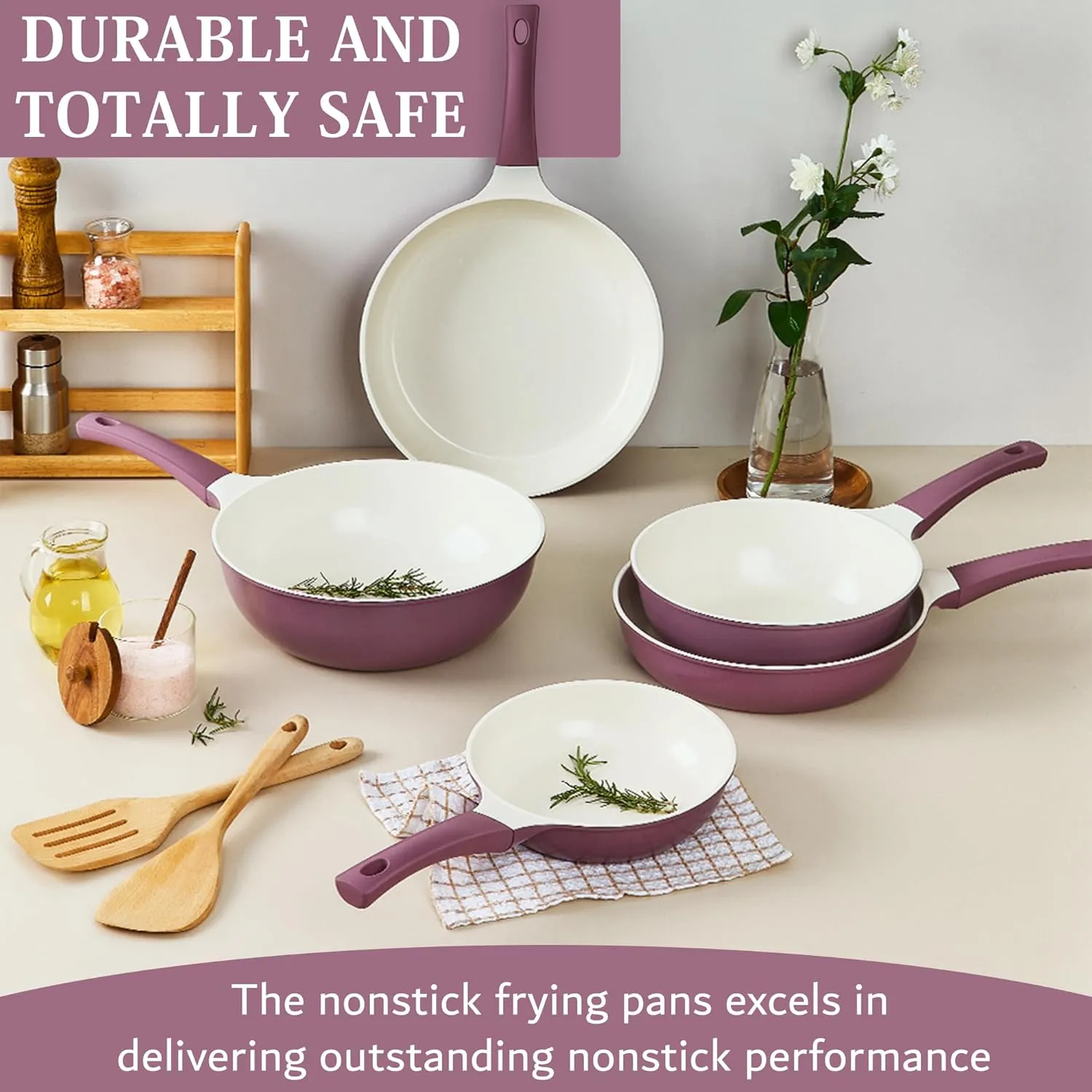 UPIT Non Stick Ceramic Frying Pan Skillet | Scratch-Resistant PFOA & PFOS Free Non Toxic Pan for Cooking | Compatible with Induction, Gas & Electric Stovetops (8 IN)