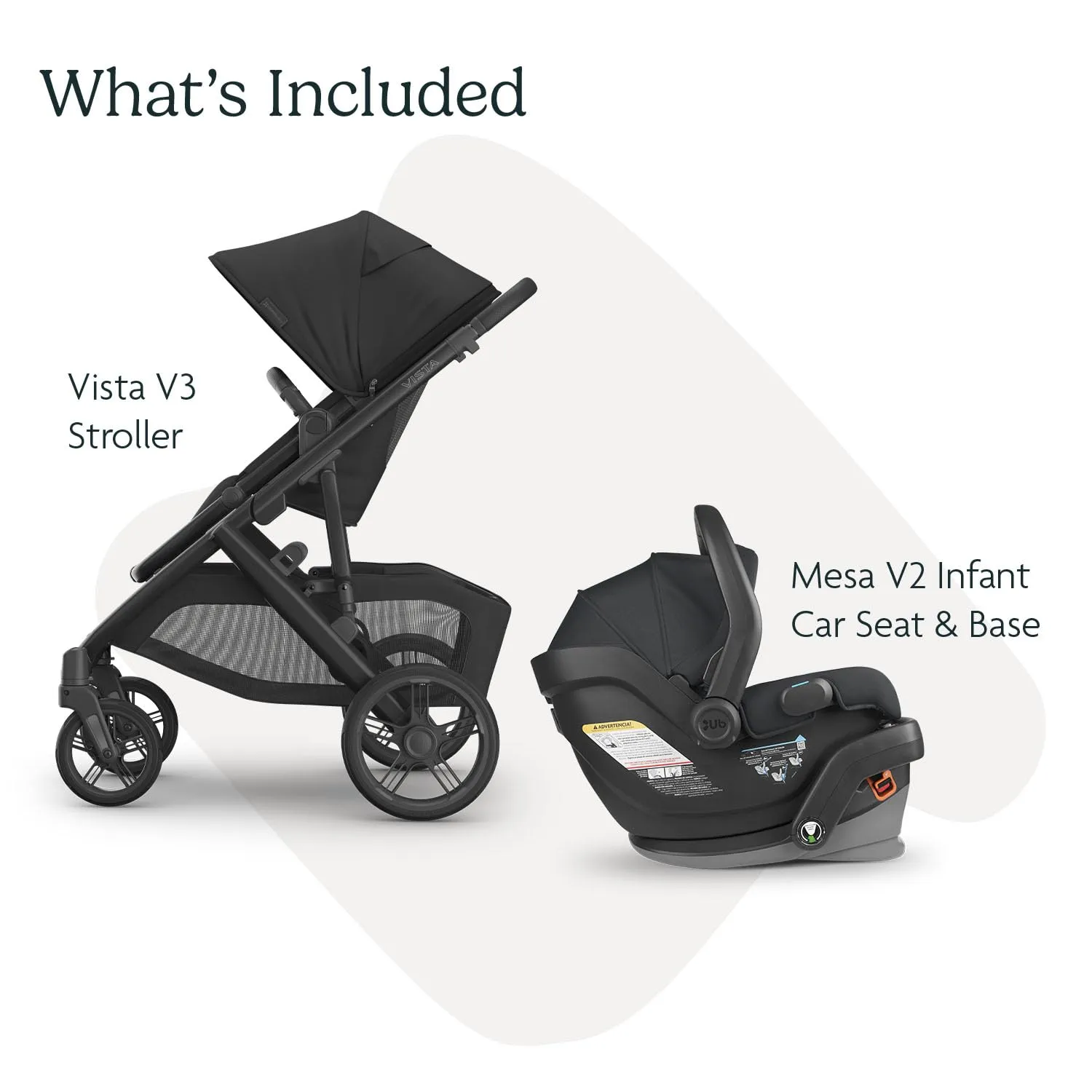 UPPAbaby Travel System - Vista V3 Stroller   Mesa V2 Infant Car Seat Combo - Toddler Seat, Rain Shield, Bug Shield, Storage Bag, Car Seat, Base   Infant Insert Included - Jake (Charcoal)