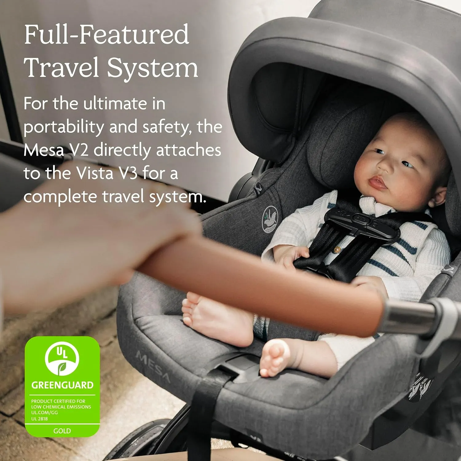 UPPAbaby Travel System - Vista V3 Stroller   Mesa V2 Infant Car Seat Combo - Toddler Seat, Rain Shield, Bug Shield, Storage Bag, Car Seat, Base   Infant Insert Included - Jake (Charcoal)