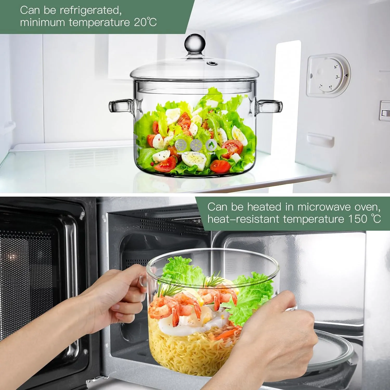 Vaguelly Glass Saucepan Stovetop Pot Glass Cooking Pot for Stove Dessert Glass Bowls Ramen Soup Bowls Glass Pots for Cooking on Stove Saucepan Warmer Mug Baby French High Borosilicate Glass