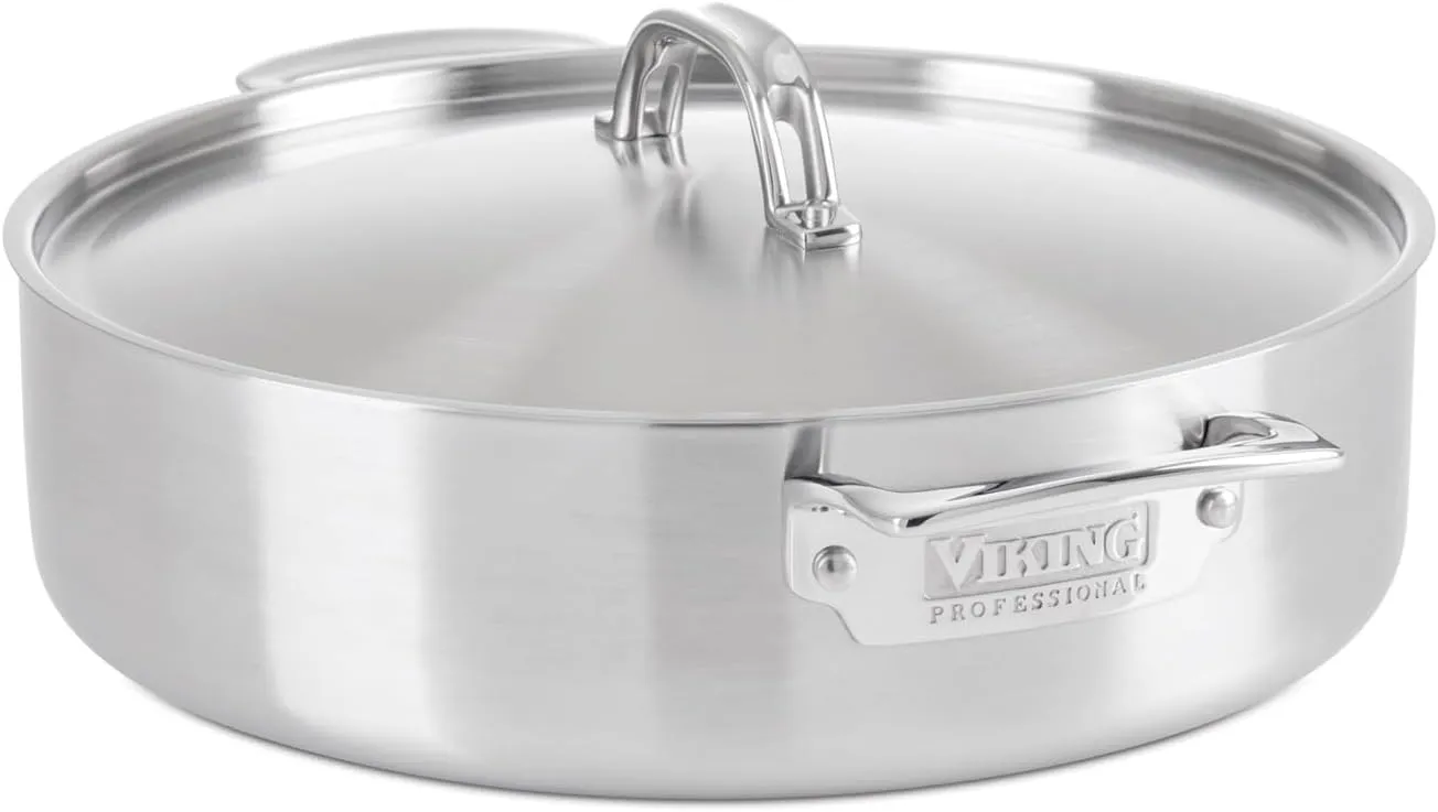 Viking 5-Ply Professional - 6.4 Qt. Everyday Pan w/Lid - Satin Finish