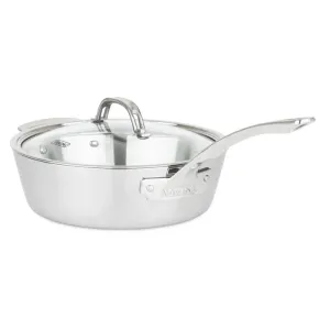 Viking Contemporary 3-Ply - 4.8 Qt. Saute Pan w/Lid   Helper Handle - Mirror Finish
