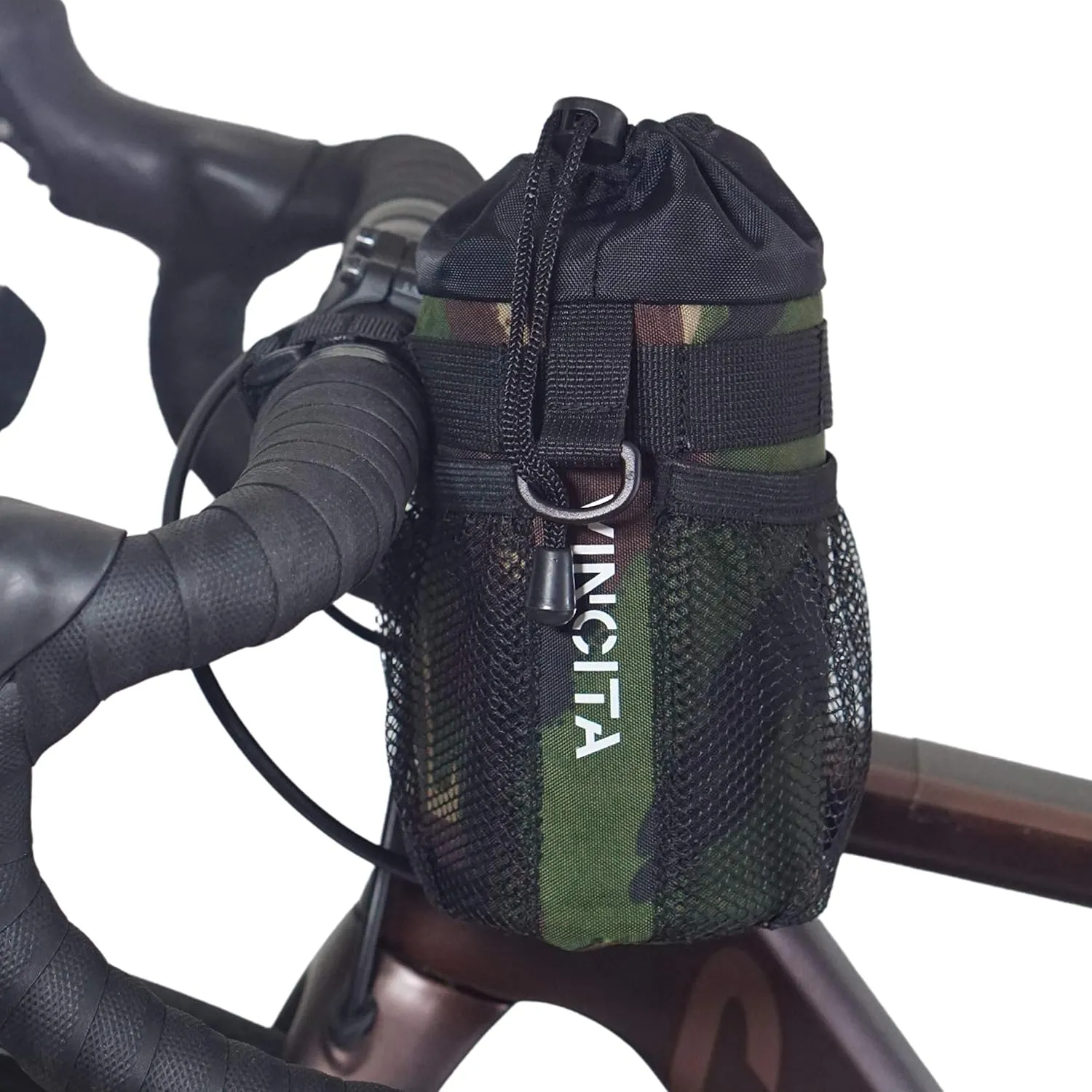 Vincita Bike Water Bottle Holder Insulated Stem Bag Handlebar Attachment Cup Holder Food Snack Storage for Mountain Bike, Bicycles & Bikes Pushchair