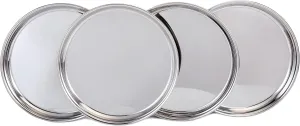 Vinod Dinner Plate Set | 12 Inches Diameter | Ideal For Indian Household | Dishwasher Safe | Silver-Finish | Stainless Steel | Eco-Friendly Tableware | Durable | Corrosion-Resistant | Pack of 4