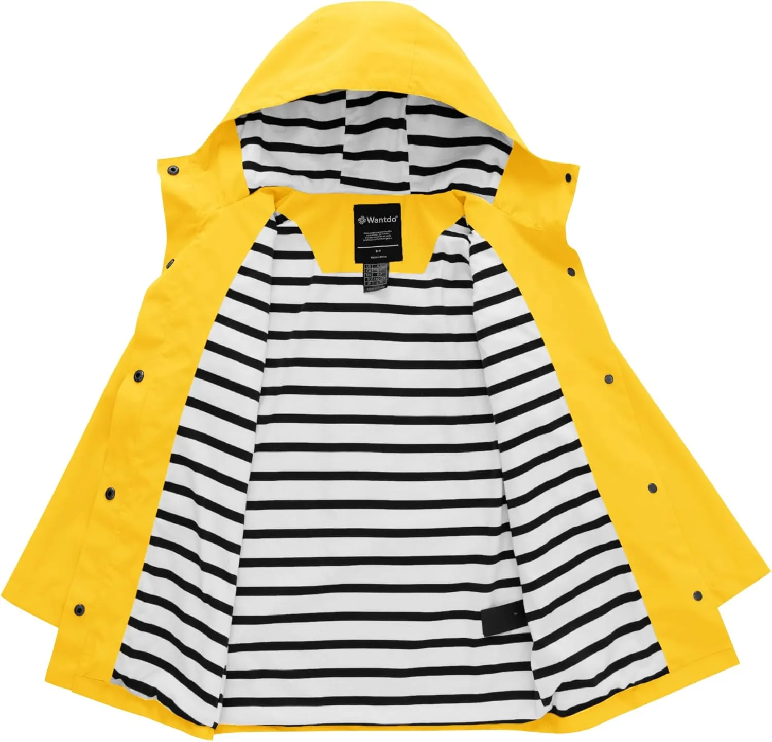 wantdo Boys & Girls Waterproof Rain Jacket Lightweight Rain Coat Hooded Windbreaker
