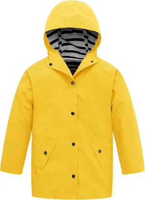 wantdo Boys & Girls Waterproof Rain Jacket Lightweight Rain Coat Hooded Windbreaker