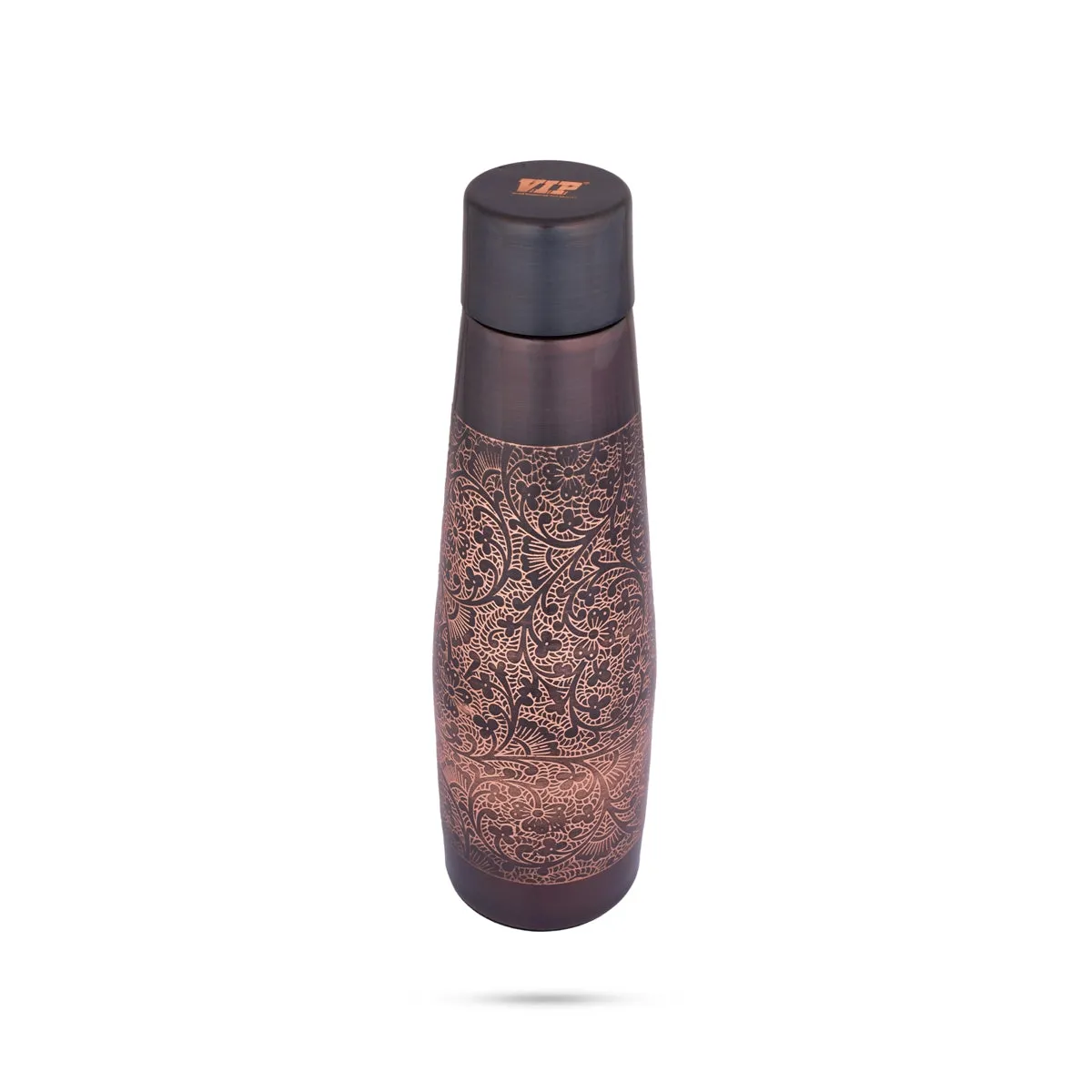 Water Bottle - 1 Ltr | Copper & Silver Peista Eaching Colour Water Container for Home/ 10.5 x 3 Inches/ Assorted Colour