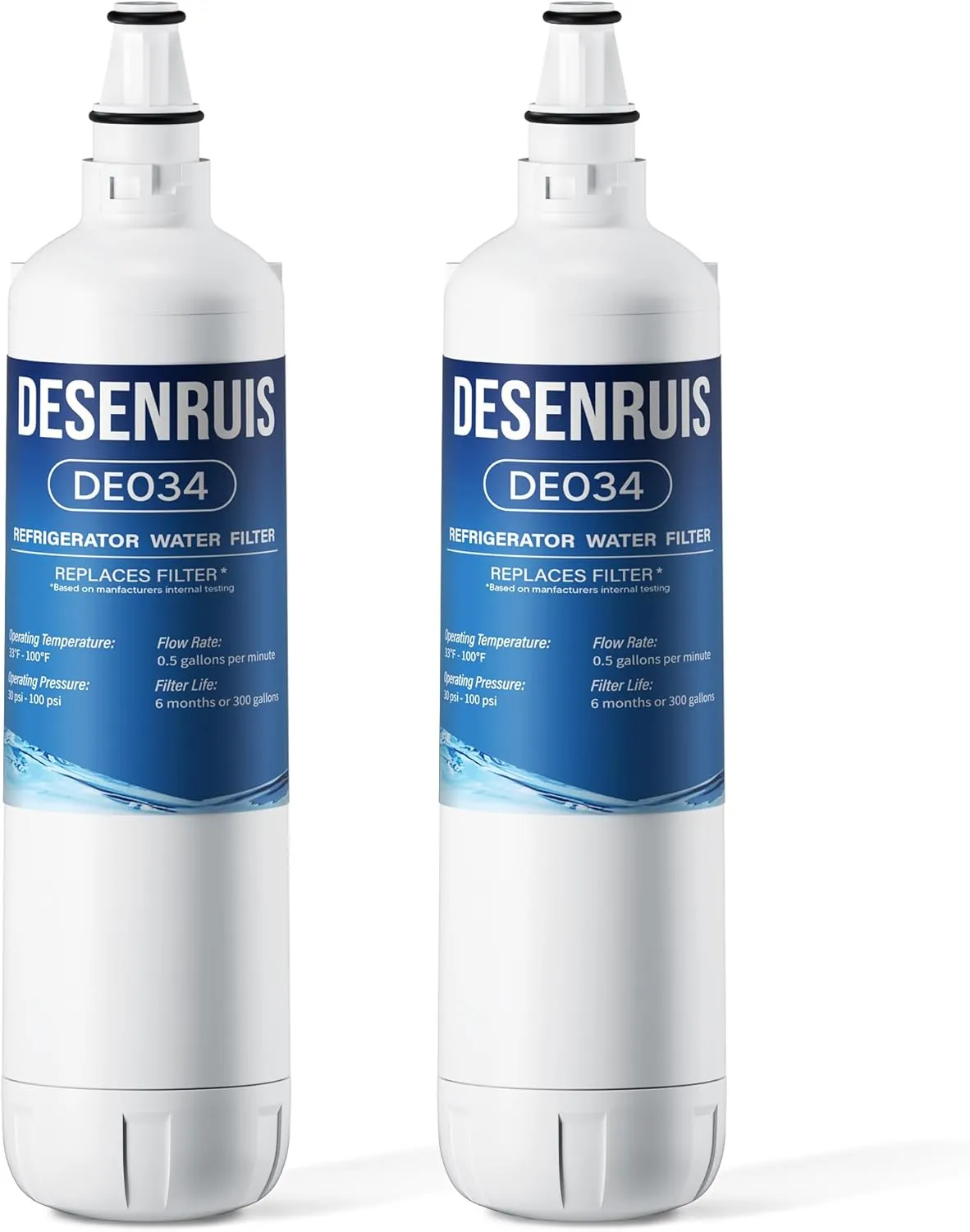 Water Filter Compatible with Sub-Zero 7012333 Ice Maker Water Filter, Sub-ZeroUC-151, UC-15I, UC-15IO, UC-15IP, UC-15,UC-151P, Improves the Smell and Taste of Water, Pack of 2, By DESENRUIS