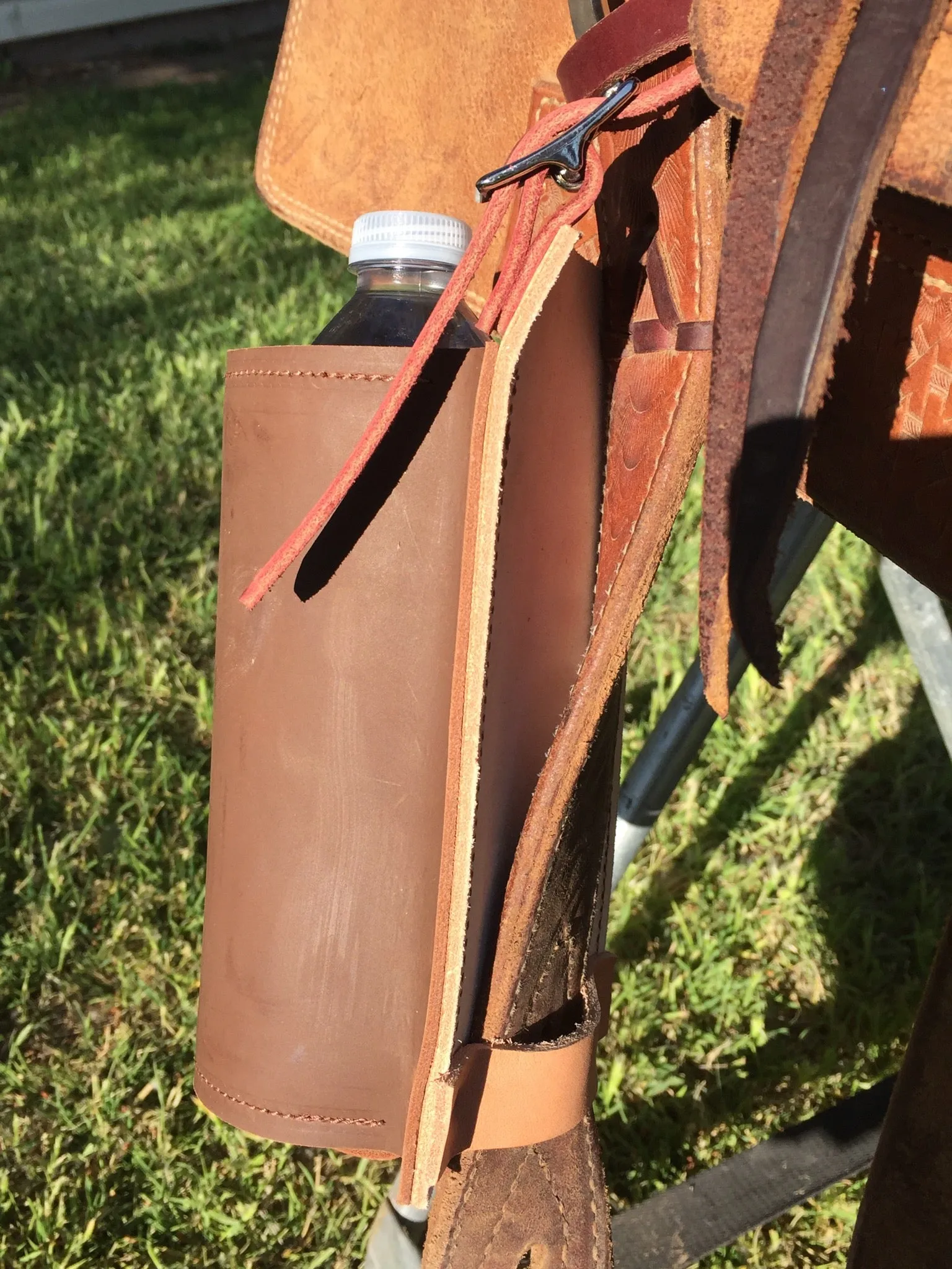 Water Hole: Premium Leather Saddle Drink Holder