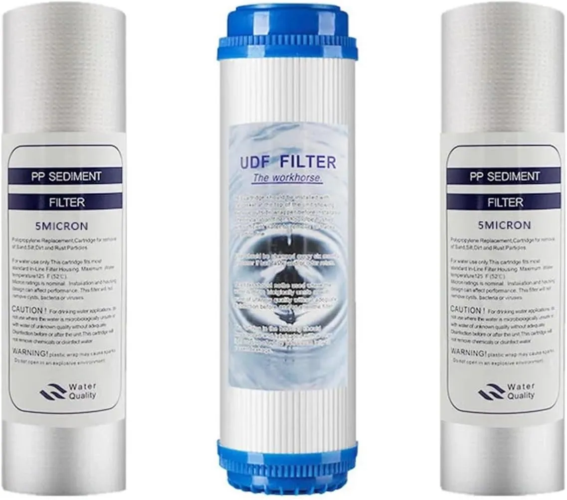 Water Purification Filter 10 Inch Universal P P Cotton U D F C T O Block R O Membrane T33 Repalcement The Water Filter(75GRO)
