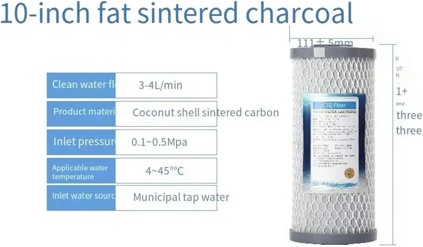 Water Purification Filter 10inch/20inch Big Fat pp Cotton Filter Coconut Shell sintered Activated Carbon Filter(Composite Cartridge)