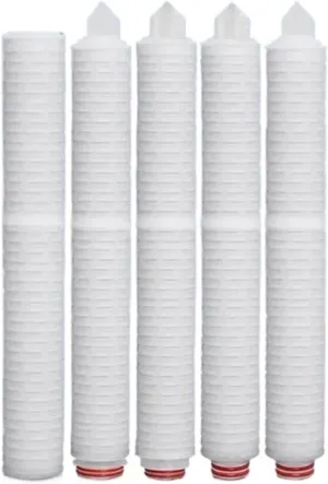 Water Purification Filter 20 -inch PP Microporous Folding Filter Element,Folding Filter Precision Filter(Light Grey)