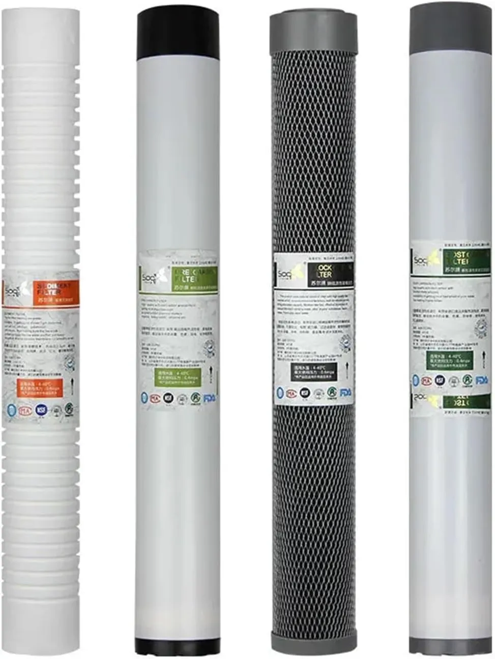 Water Purification Filter 20Inch Quick Connect/Sediment Cartridge with 2 Fittings Water Purifier Filter Cartridge Aquarium Reverse OSMOS(Black and White)