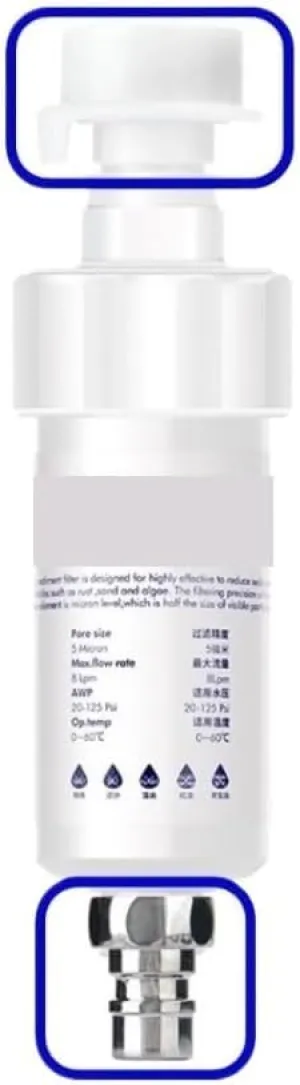 Water Purification Filter 5'' Pre-Filter Household Purifier Water Filter for Washing Machine Toilet Shower Water Heater Replaceable Cotton Cartridge(B1)