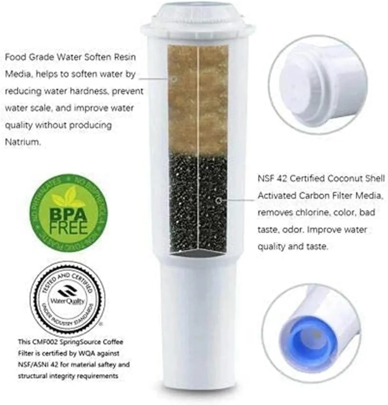 Water Purification Filter Coffee Machine Water Filter, Compatible(5 PCS)