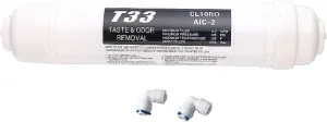 Water Purification Filter Quick Connect 10 Inch T33 with 2pcs Fitting Water Purifier Carbon Post Cartridge Reverse Osmosis(Updated1)