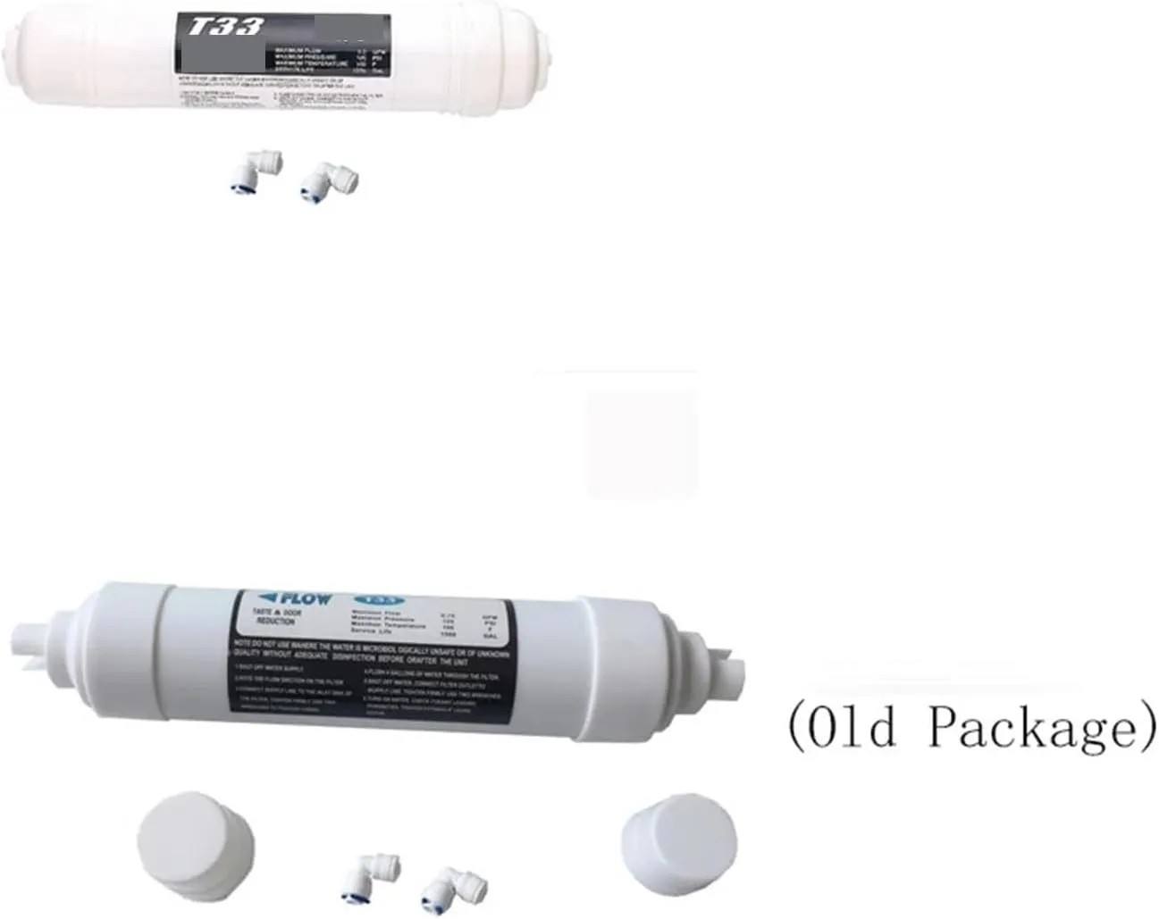 Water Purification Filter Quick Connect 10 Inch T33 with 2pcs Fitting Water Purifier Carbon Post(Updated2)