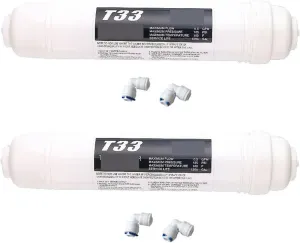 Water Purification Filter Quick Connect 10 Inch T33 with 2pcs Fitting Water Purifier Carbon Post(Updated2)