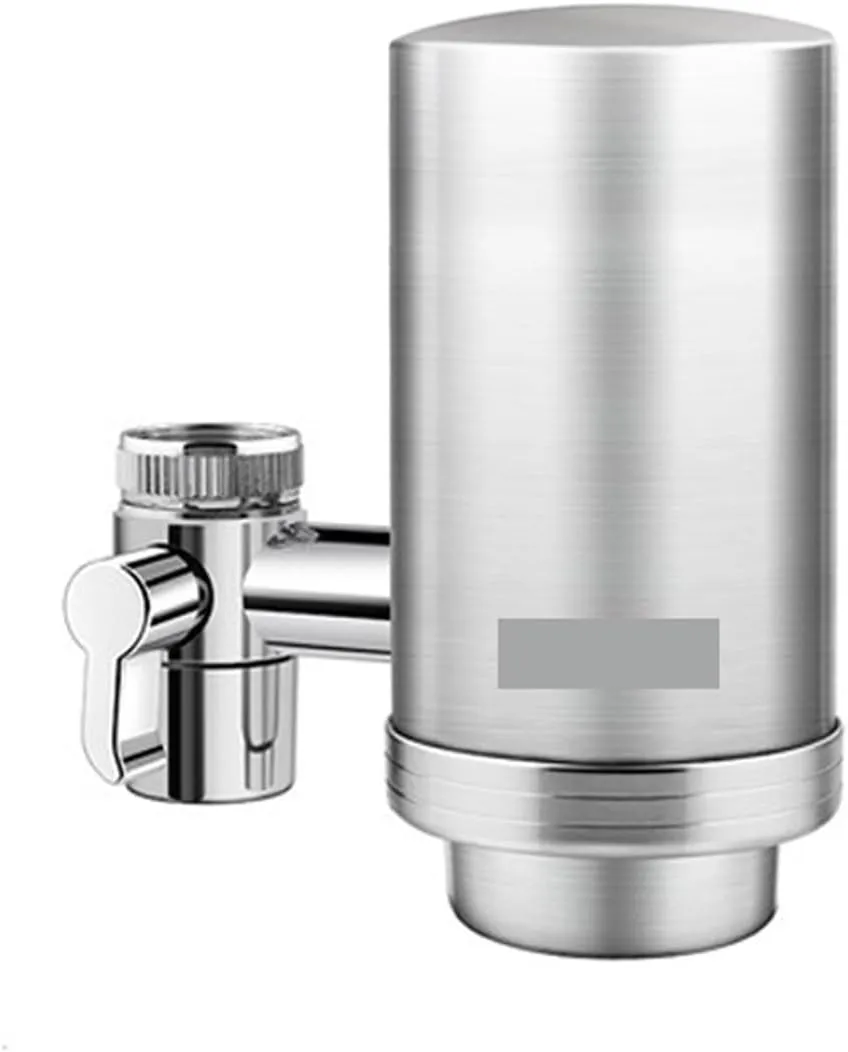 Water Purification Filter Stainless Steel Kitchen Tap Filter Water Purifier Faucet Composite Activated Carbon Household Drinking Filtration Home(WHT-F201)