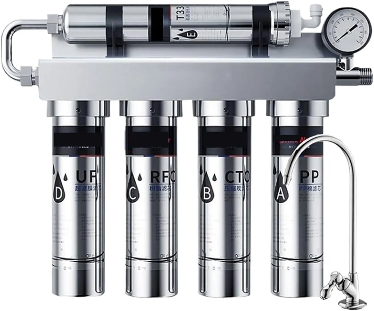 Water Purification Filter Water Filtration Tap Water Filter Purifier Stainless Steel Filter Water Purifier Direct Drinking Whole House Purification