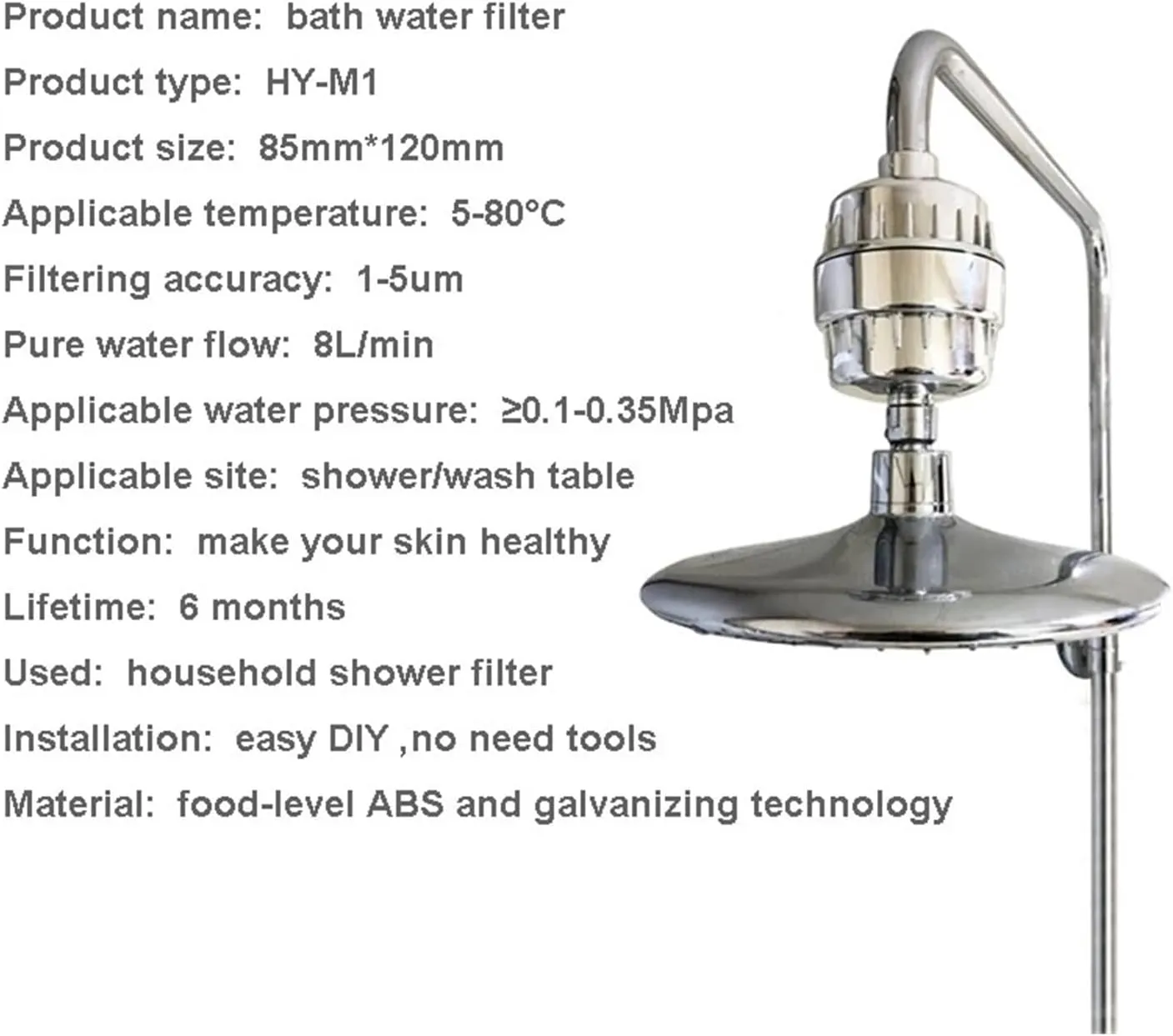 Water Purification Filter Water Shower Filter Purifier for Bathroom Hard Water Softener Chlorine Removing Bathing Filtered(Red)