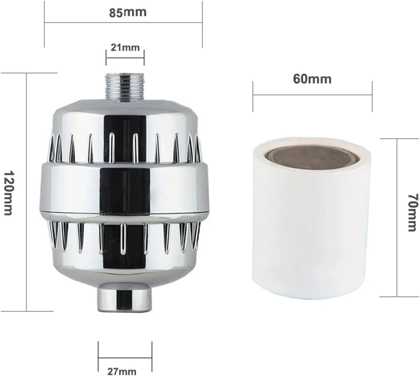 Water Purification Filter Water Shower Filter Purifier for Bathroom Hard Water Softener Chlorine Removing Bathing Filtered(Red)