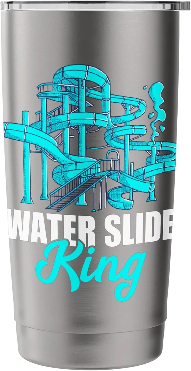 Water Slide King Aqua Park Amusement Lover Waterslides Stainless Steel Insulated Tumbler