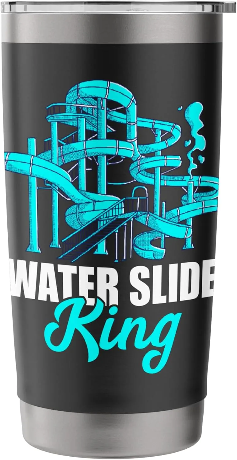 Water Slide King Aqua Park Amusement Lover Waterslides Stainless Steel Insulated Tumbler