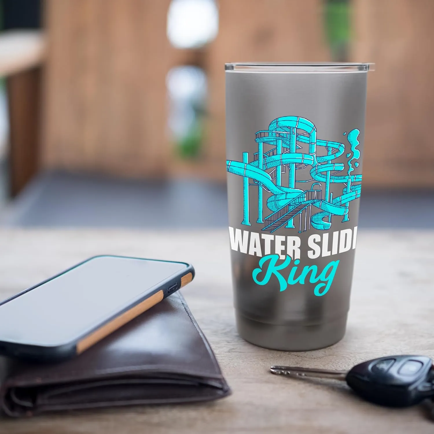 Water Slide King Aqua Park Amusement Lover Waterslides Stainless Steel Insulated Tumbler