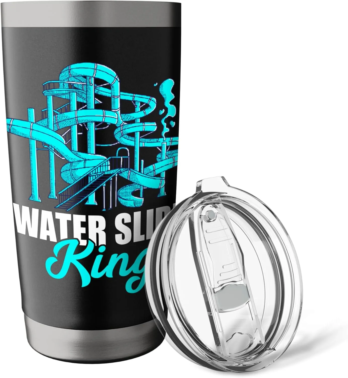 Water Slide King Aqua Park Amusement Lover Waterslides Stainless Steel Insulated Tumbler