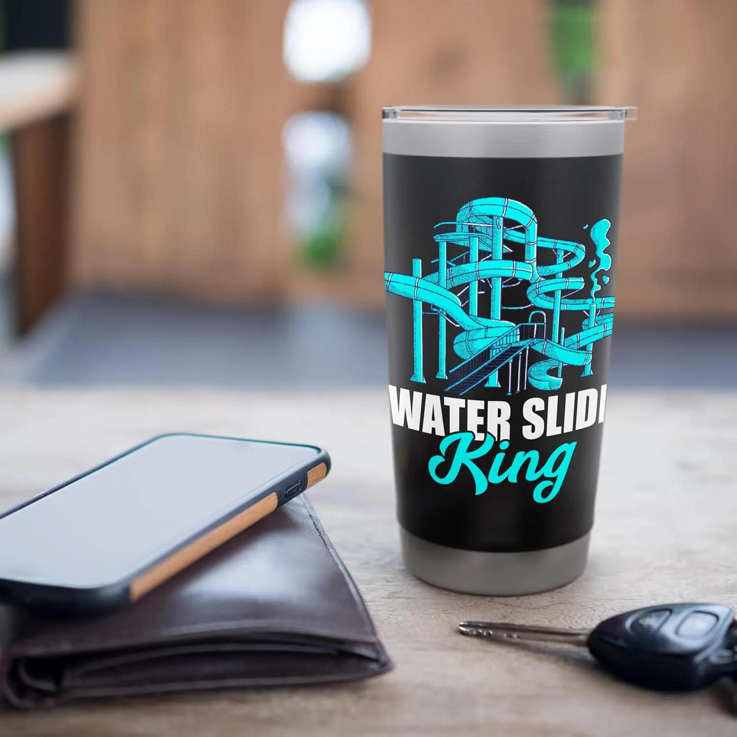 Water Slide King Aqua Park Amusement Lover Waterslides Stainless Steel Insulated Tumbler