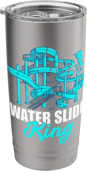 Water Slide King Aqua Park Amusement Lover Waterslides Stainless Steel Insulated Tumbler