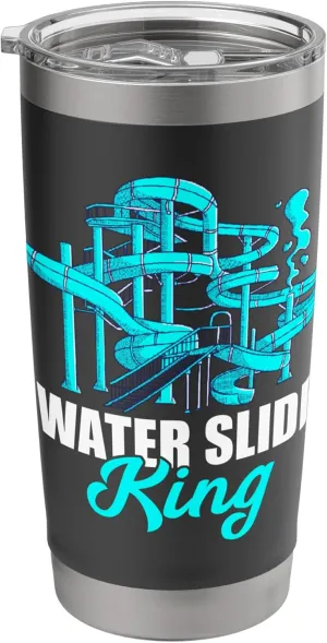 Water Slide King Aqua Park Amusement Lover Waterslides Stainless Steel Insulated Tumbler